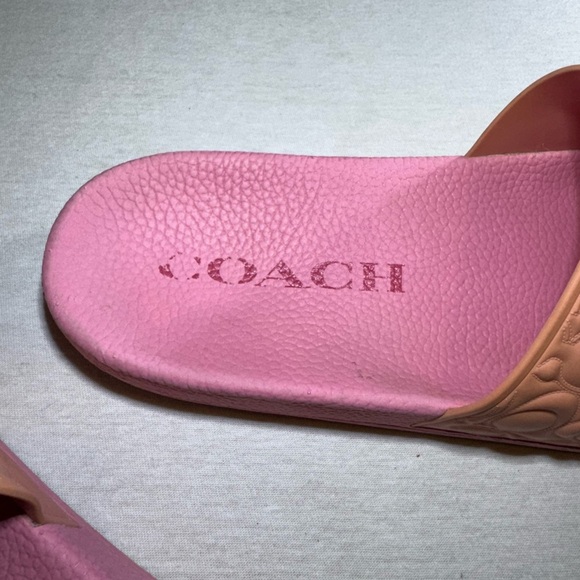 Coach Coral Pink Slide Sandals - Picture 2 of 5